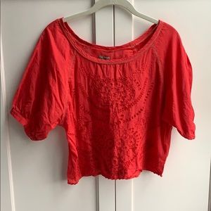 Ecote Embroidered Eyelet Blouse